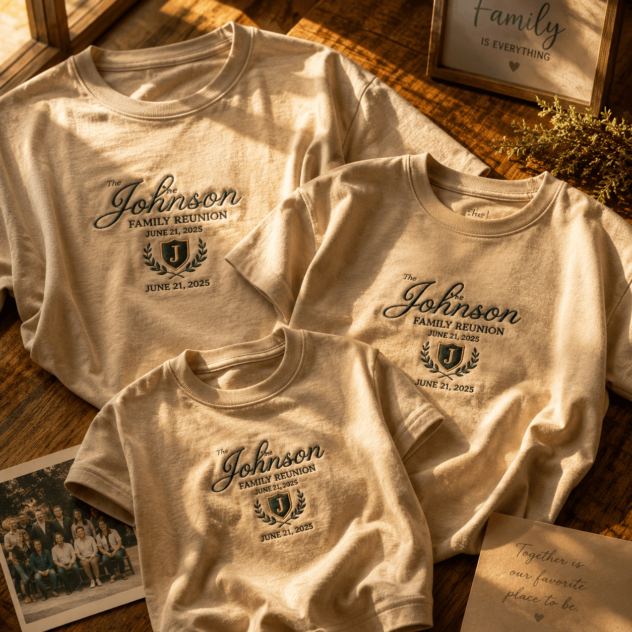 Custom embroidered family reunion tees